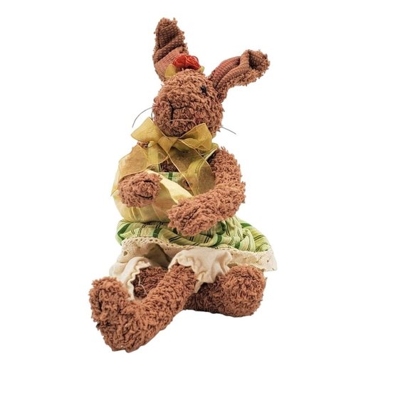 Charming Group Brown Bunny Rabbit  Plush Shelf‎ Sitter Easter Display  Girl - Picture 7 of 10